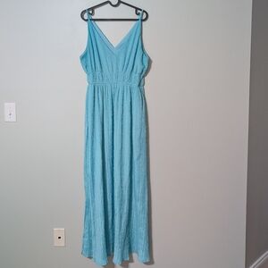 Taylor Blue Sleeveless V-Neck Maxi Dress